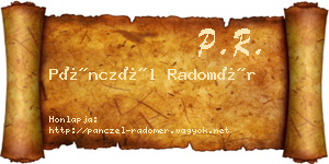 Pánczél Radomér névjegykártya
